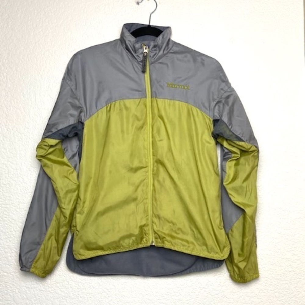 MARMOT Womens Green & Gray Fleece Lined Water Resistant Zip Up Jacket Size Small